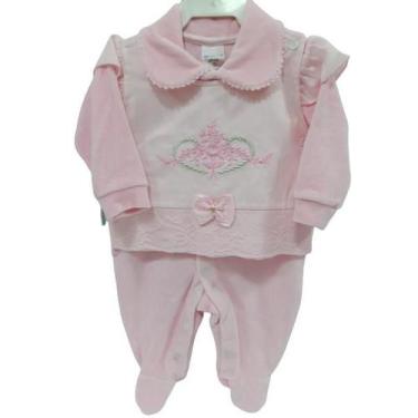 Imagem de Macacão Longo Bebê Menina Inverno Chuquinha Baby Ref 7220, Rosa, RN  (