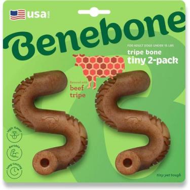 Imagem de Mordedor Benebone Tiny 2-Pack Tripe Brinquedo Para Cães Pequenos