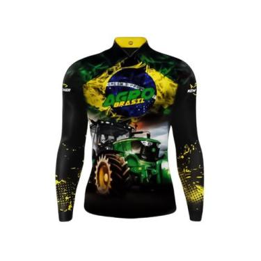 Imagem de Camiseta De Pesca New Fisher Proteção Solar UV NF26 - Agro Brasil, (P)