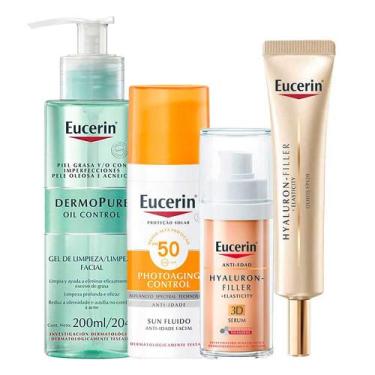 Imagem de Eucerin Kit - Protetor Solar Facial + Sérum Anti-idade + Gel de Limpez