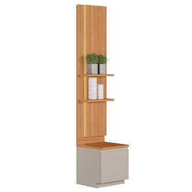 Imagem de Módulo Lateral Magnata 1 Porta 2 Prateleiras MDP 45CM Cinza com LED Linea Brasil
