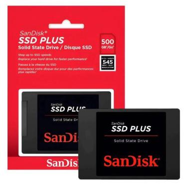 Imagem de SSD 500GB SanDisk Plus G28 SATA III 6GBs Leitura 545 MBs Gravação 505 