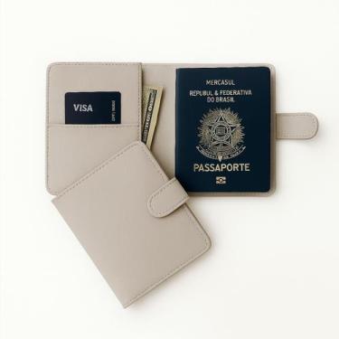 Imagem de Porta Passaporte 35R- Personalizado Raffai Couros COR:OFFWHITE, Offwhi