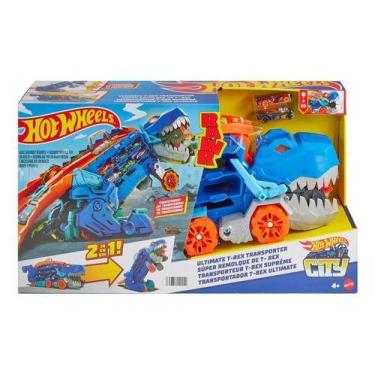 Imagem de Hot wheels city pista super reboque de t rex hng50