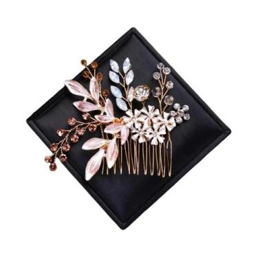 Imagem de Tiara De Cristal Dourado Com Pérolas Para Mulheres, Acessórios De Cabe