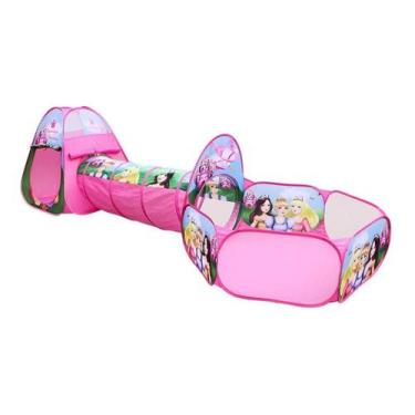 Imagem de Barraca Infantil 3 em 1 Princesas Túnel Cercadinho DM Toys