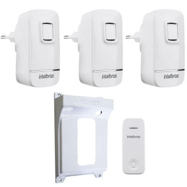Imagem de Campainha Sem Fio Volume Ajustavel Protetor 3 Pontos Interno