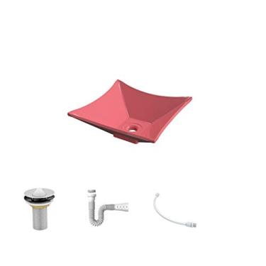Imagem de Kit Cuba L30 C/Válvula 1'' (2,6cm) + Sifão Pvc + Flexível Rosa