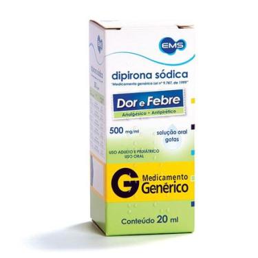 Imagem de Dipirona Sódica gotas 500mg 20ml Genérico Ems EMS