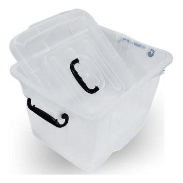 Imagem de Caixa Organizadora Container Transparente 54,5 L Com Rodinha