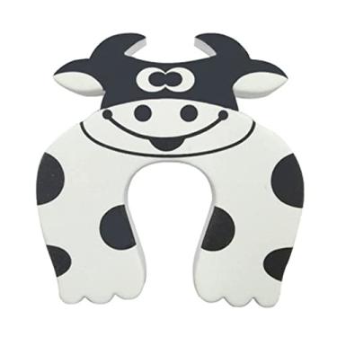 Imagem de YeeHui Plus Grampo de segurança de parada de porta de móveis tipo U de desenho animado evita beliscar as mãos, vaca