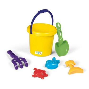 Imagem de Brinquedo Kit Balde Com Pás Tateti Infantil Praia Areia