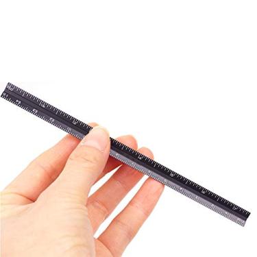 Imagem de Régua de escala triangular, SENRISE 30 cm 6 escalas de alumínio de plástico escala de arquivo para estudantes, artesãos, arquitetos e engenheiros, HA1392C, Preto, 1Pcs