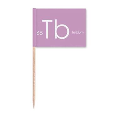 Imagem de Elementos Químicos Mesa de Período Lanthanide Terbium Tb Bandeiras de Palito de Dente Marcador Topper Decoração de Festa