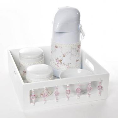 Imagem de Kit Higiene Com Porcelanas E Capa Pedra Rosa Quarto Bebê - Potinho De