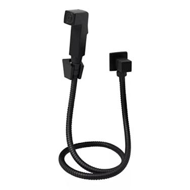 Imagem de Ducha Higiênica Preta Luxo Quadrada Gatilho ABS 1/4 De Volta