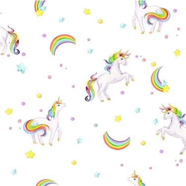 Imagem de Papel De Parede Infantil Brincar 3630 Vinílico Unicornio Arco Iris