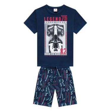 Imagem de Conjunto Infantil Brandili Camiseta+ Bermuda Moletinho Masculino