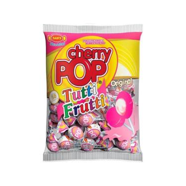 Imagem de Pirulito Chicle Cherry Pop Tutti Frutti C/ 50un 700g - Sam`s