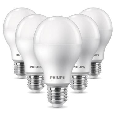 Imagem de Kit Com 5 Lâmpadas Led Philips 16W Bivolt Luz Branca Fria 6500K Base E