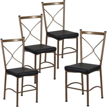 Imagem de Kit 4 Cadeiras Buffet em Alumínio para Cozinha, Restaurante - Trama