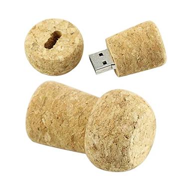 Imagem de Flash Drive USB com formato de rolha de vinho de 4 GB, pen drives de memória, pen drive USB 2.0, pen drive, armazenamento de data, pendrive, pendrive, armazenamento externo (marrom)