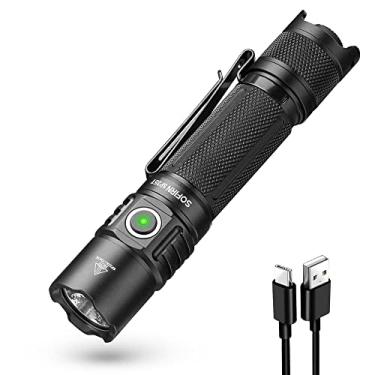 Imagem de sofirn Lanterna tática SP35T, lanterna LED de bolso super brilhante de 3800 lúmens recarregável com interruptor duplo, resistência à água IPX8, lanterna EDC para acampamento, caminhada, emergência