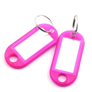 Imagem de Chaveiro Lind Kitchen Etiqueta Etiquetas Chaves de Plástico Porta-chaves e Identificador Número Informações de Endereço Cartão de Etiqueta para Chaves ID 5 x 2,2 cm, Rose Red, 40