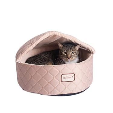 Imagem de Armarkat Cama para gatos, pequena, damasco claro, 43 cm de comprimento x 40 cm de largura x 33 cm de altura (C33HFS/FS-S)