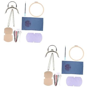 Imagem de Operitacx 2 Conjuntos kit de material de bricolage kit para fazer bolsas bordadas mangueira de aquecedor de água bolsa transversal para mulher bolsa mensageiro para mulheres bolsas crossbody