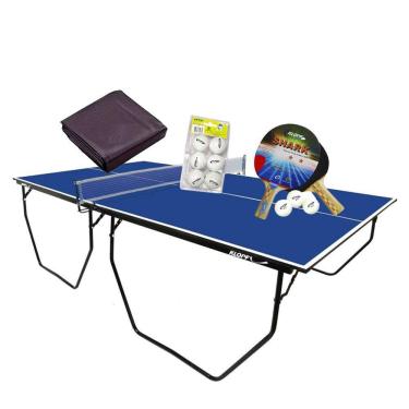 Imagem de MESA DE PING PONG COM RODÍZIO MDF 15mm KLOPF 1009 + KIT 5055 + KIT 6 Bol. Branca + Capa Slim
