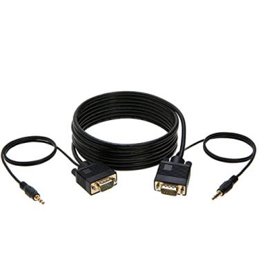 Imagem de Cables Direct Online Cabo SVGA + monitor de áudio de 15 pés - macho para macho VGA para VGA 1080P para PC, projetor, laptop, TV