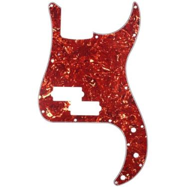 Imagem de Musiclily 13 Furos Escudo Baixo Pickguard para Fender EUA/Mexicana Standard Precision Bass 4 Cordas, 4 Camadas Vintage Tortoise