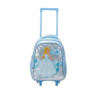 Imagem de Mochila Escolar De Rodas Rainha Da Neve Glitter Iql2400200