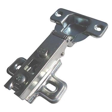 Imagem de Dobradiça de aço tipo reta, caneca 35mm para portas de armário com parafusos com parafusos para fixar.