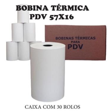 Imagem de BOBINA TÉRMICA PDV 57x16 CAIXA C/30 ROLOS  - HEBRON