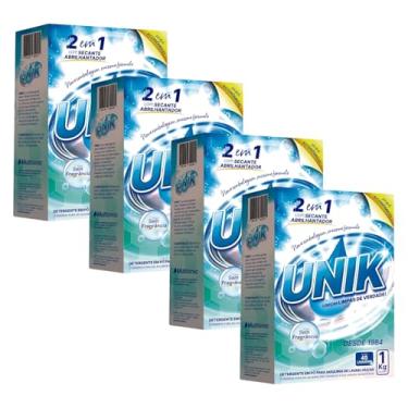 Imagem de 4x Sabão em Pó Para Maquina de Lavar Louça Unik 1kg Detergente Sem Fragrância