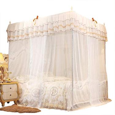 Imagem de Princesa de Luxo Quatro Canto Post Cama Cortina Dossel Rede Mosquiteiro Cama Decoração do Quarto (150 * 200 * 200)