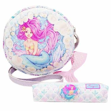 Imagem de Kit Infantil Bolsa e Estojo Sereia E Conchas, Magicc Bolsas