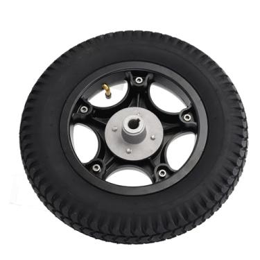 Imagem de Roda do Carrinho, Roda de Borracha Antiderrapante Roda Inflável de 14 Polegadas Furo de Montagem de 17 Mm Rolamento de Carga de 150 Kg Conector 3.00-8 para Caminhão de Mão,
