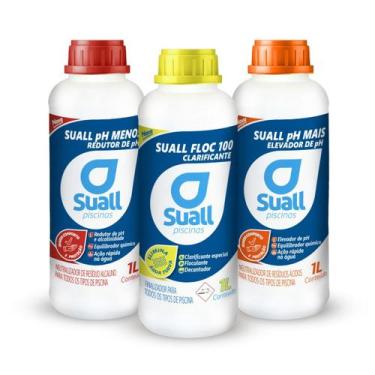 Imagem de Kit Tratamento Piscina Ph Menos e Mais e Clarificante Suall