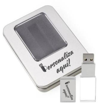 Imagem de Kit Case Metal + Pen Drive Vidro (REF-KT2) - Gipentec, 64GB, Dourado