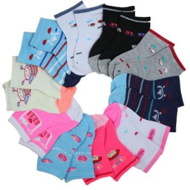 Imagem de Meia Infantil Menina E Menino Atacado Kit 12 Pares - Batutinhas Baby, 