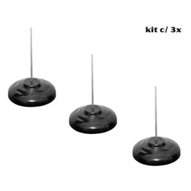 Imagem de Kit 03 Espeto para Papel Comanda Preto Base Plástica - Cavia  Bilhetes