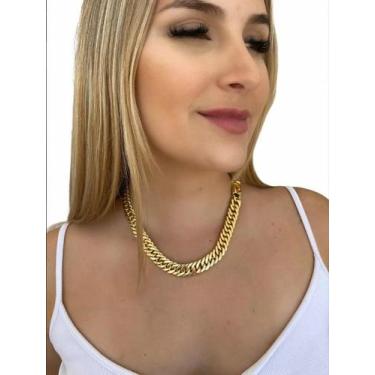 Imagem de Cordão Feminino 10mm Banhado A Ouro 18k Luxo - ToJoia18k