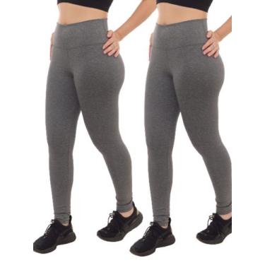 Imagem de Kit 2 Peças - Calça Feminina Legging Cintura Alta Suplex Academia Fitn