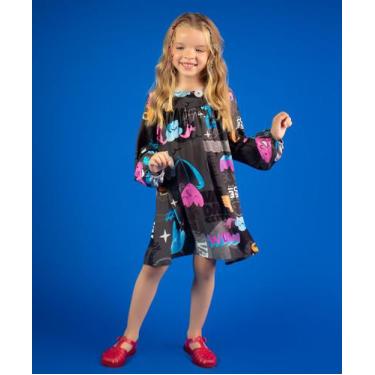 Imagem de Vestido Viscose "Confiança" - Saia de Filó, 12, Estampado
