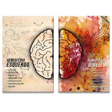 Imagem de Quadro para Recepção Psicologia Mente Humana Cérebro 2 Telas - IQ Quad