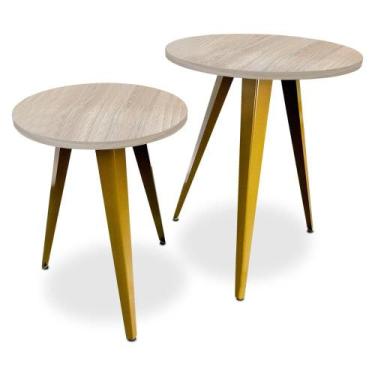 Imagem de Conjunto Jogo Mesa De Canto Decorativa Lateral Ornes Para Sala Quarto 