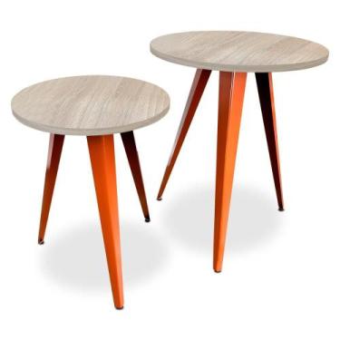 Imagem de Conjunto Jogo Mesa De Canto Decorativa Lateral Ornes Para Sala Quarto 